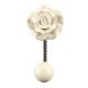 Cream Rose Flower Ceramic Wall Hook in Antique Fitting 